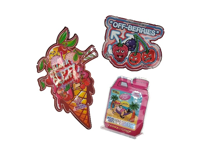 أكياس بلاستيكية مانعة لتسرب الأطفال 3.5 جرام من أكياس مايلر زيبلوك مقطوعة بشكل خاص غير منتظم