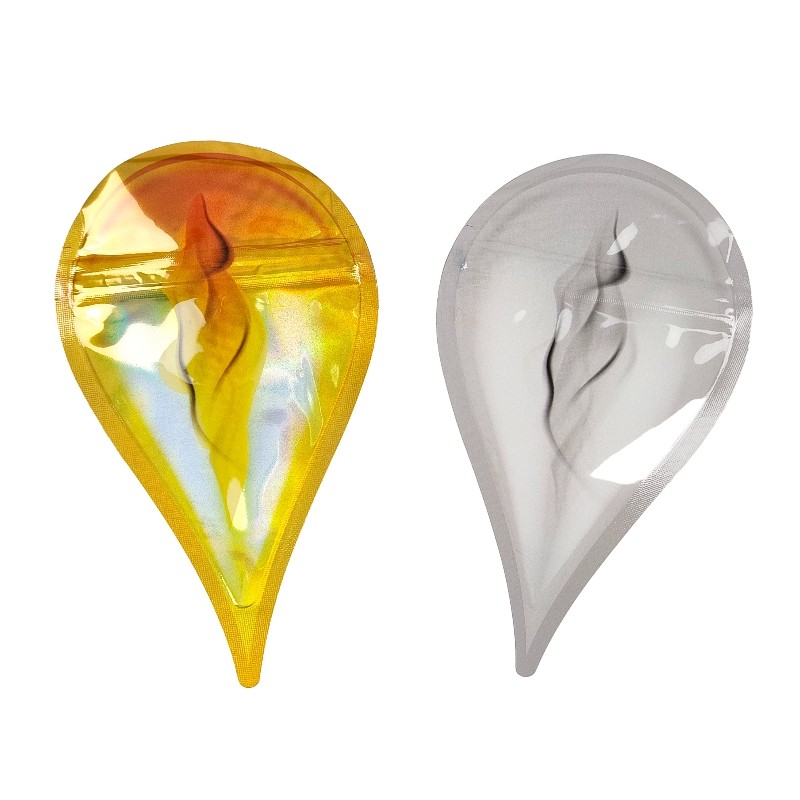 حقيبة زيبلوك مايلر المقاومة للرائحة 3.5 جرام لامعة خاصة على شكل قطع لتغليف المواد الغذائية