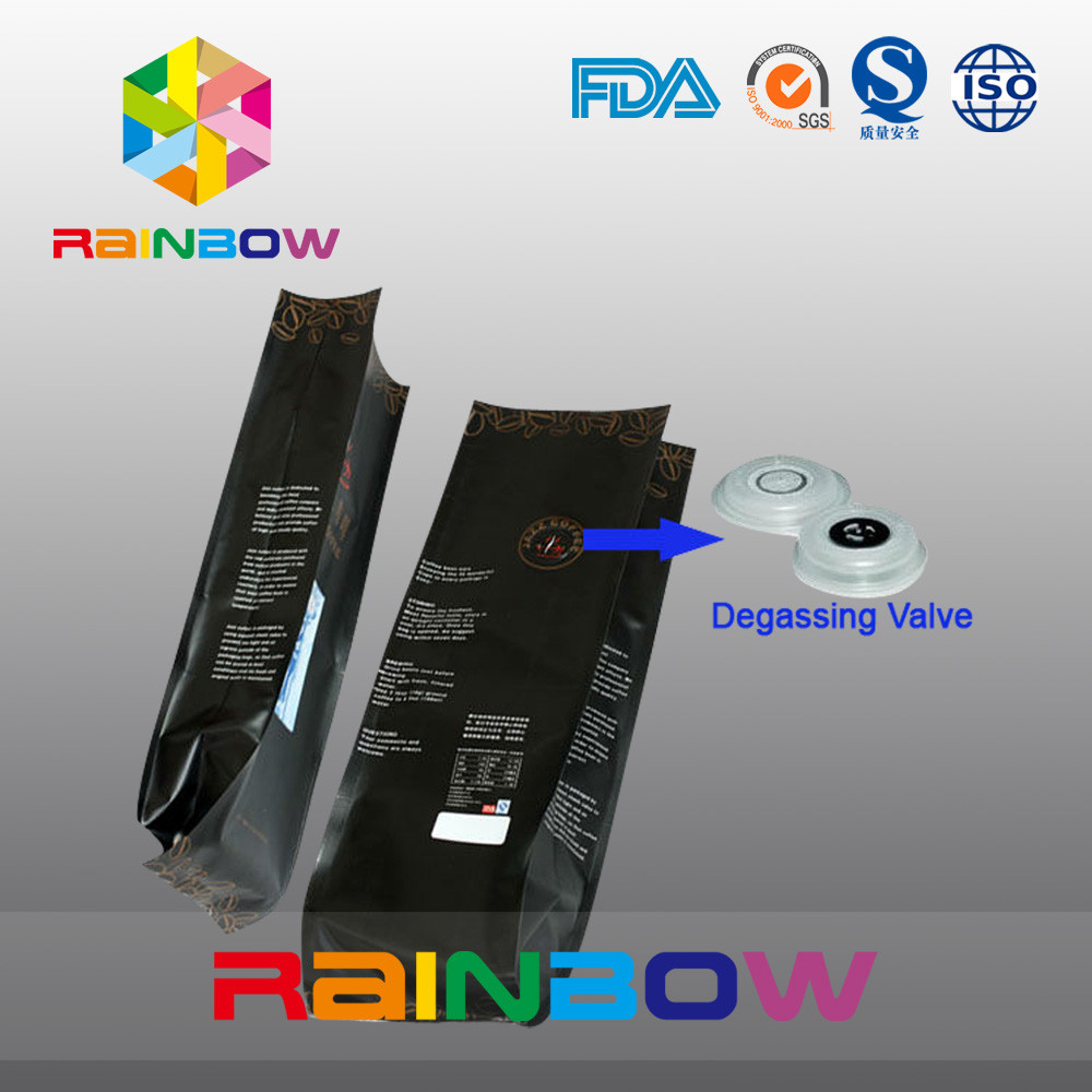 دائم الجانب مجمعة مسطحة القاع أكياس الشاي التعبئة والتغليف حبوب البن كيس من البلاستيك