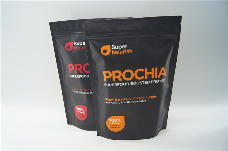 مات مطبوعة الألومنيوم مسحوق بروتين مصل اللبن حقيبة / الألومنيوم احباط الوقوف الحقائب سستة