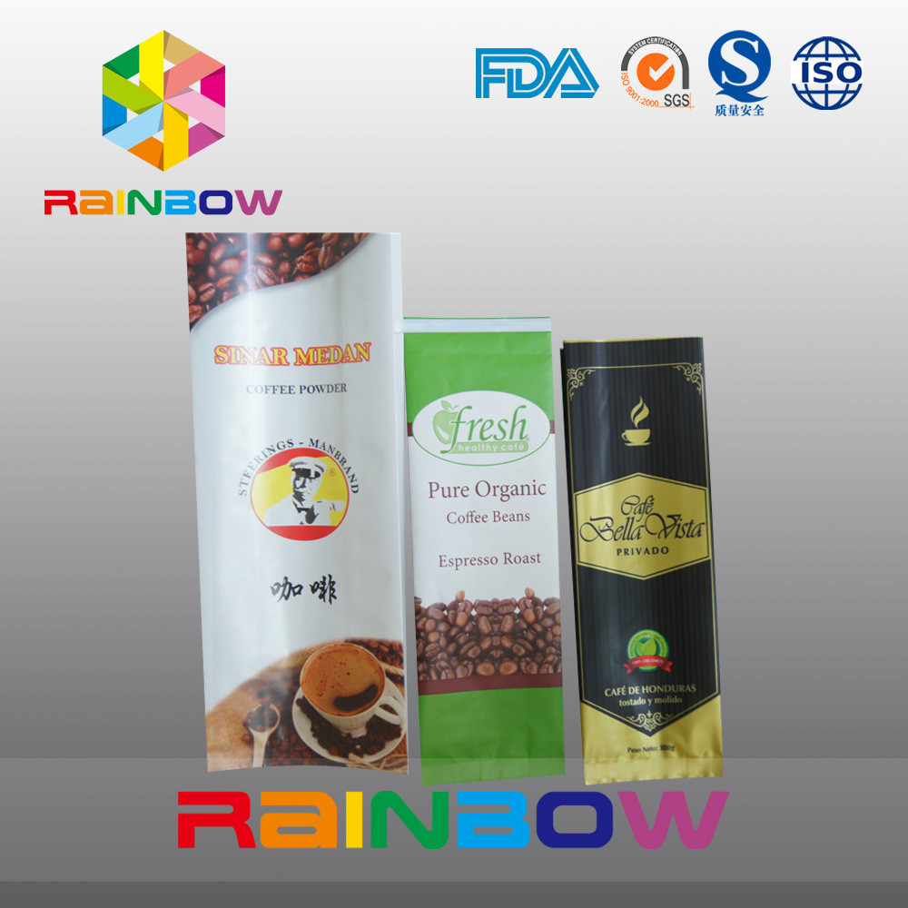 كيس التغليف القهوة الجانب الأبيض مجمعة 12oz مع صمام / طباعة مخصص