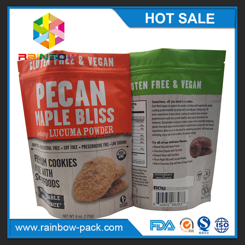 رقائق الألومنيوم رقائق رقائق رقائق الألومنيوم التعبئة والتغليف والوقوف يقف ziplock 250g ملفات تعريف الارتباط الحقيبة التعبئة والتغليف