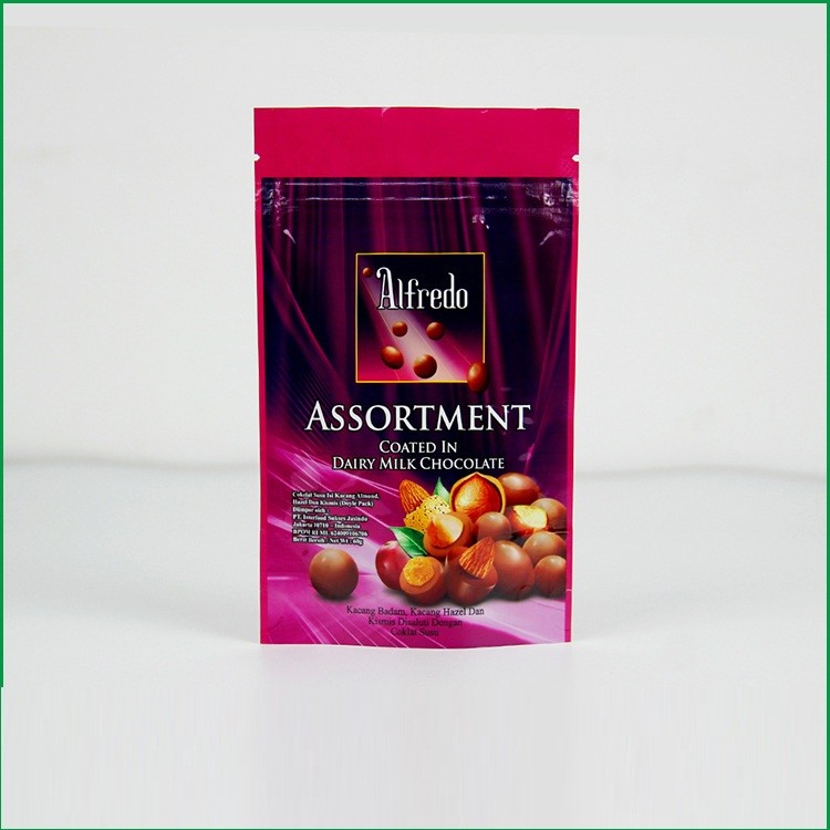 عرف الوقوف سستة حقيبة مع شعار للشوكولاته / كيس التغليف الشوكولاته