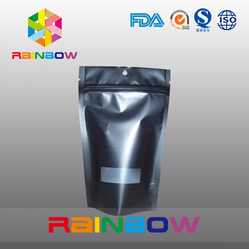 يمكن إعادة استخدامها ماتي الأسود دوق-باي Ziplock القهوة حقيبة الطباعة الحفر إثبات