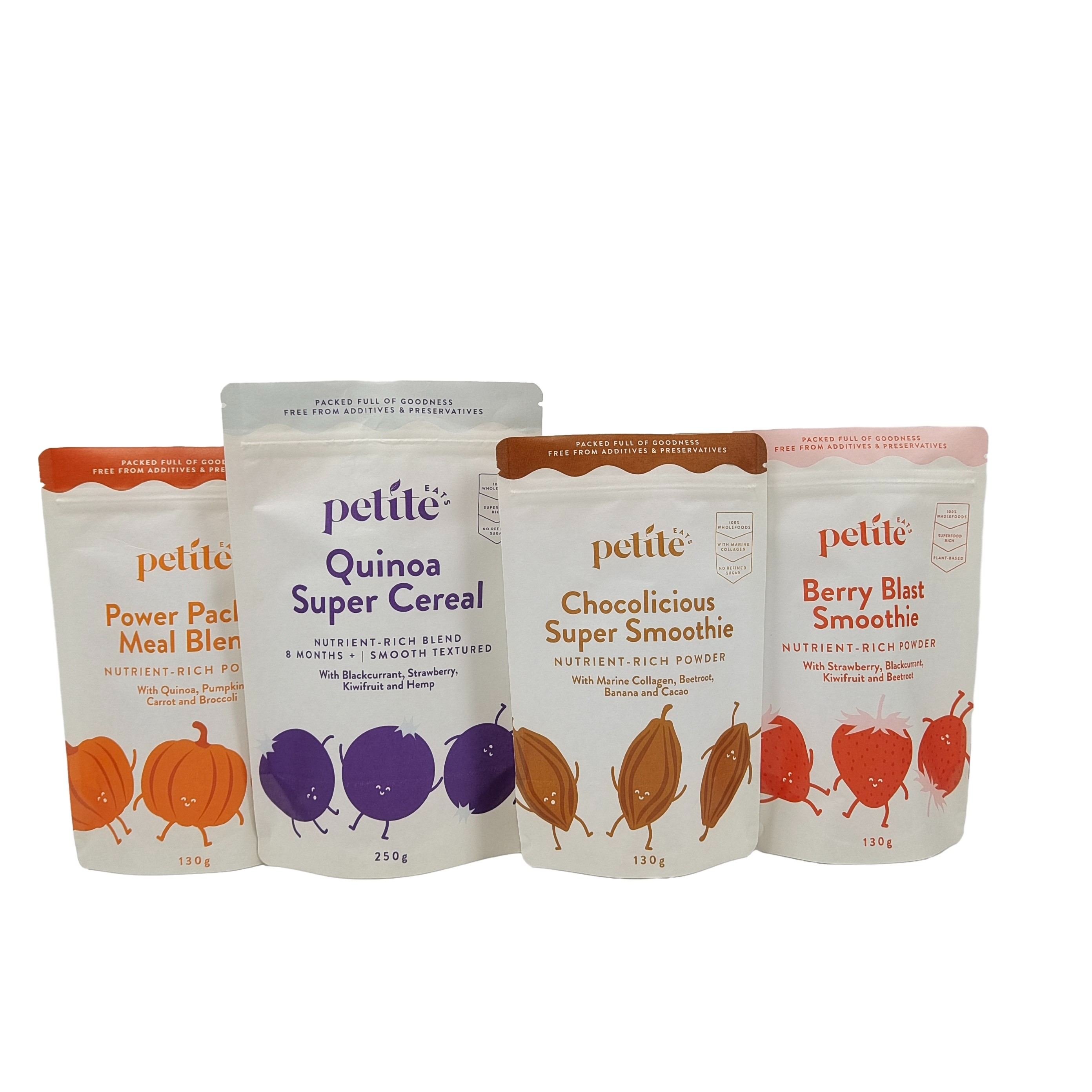 عبوات بلاستيكية قابلة للأكل خصيصاً أكياس قابلة للتحلل البيولوجي من ورق الألومنيوم سحب زيب قفل كيس للشاي القهوة وجبة خفيفة