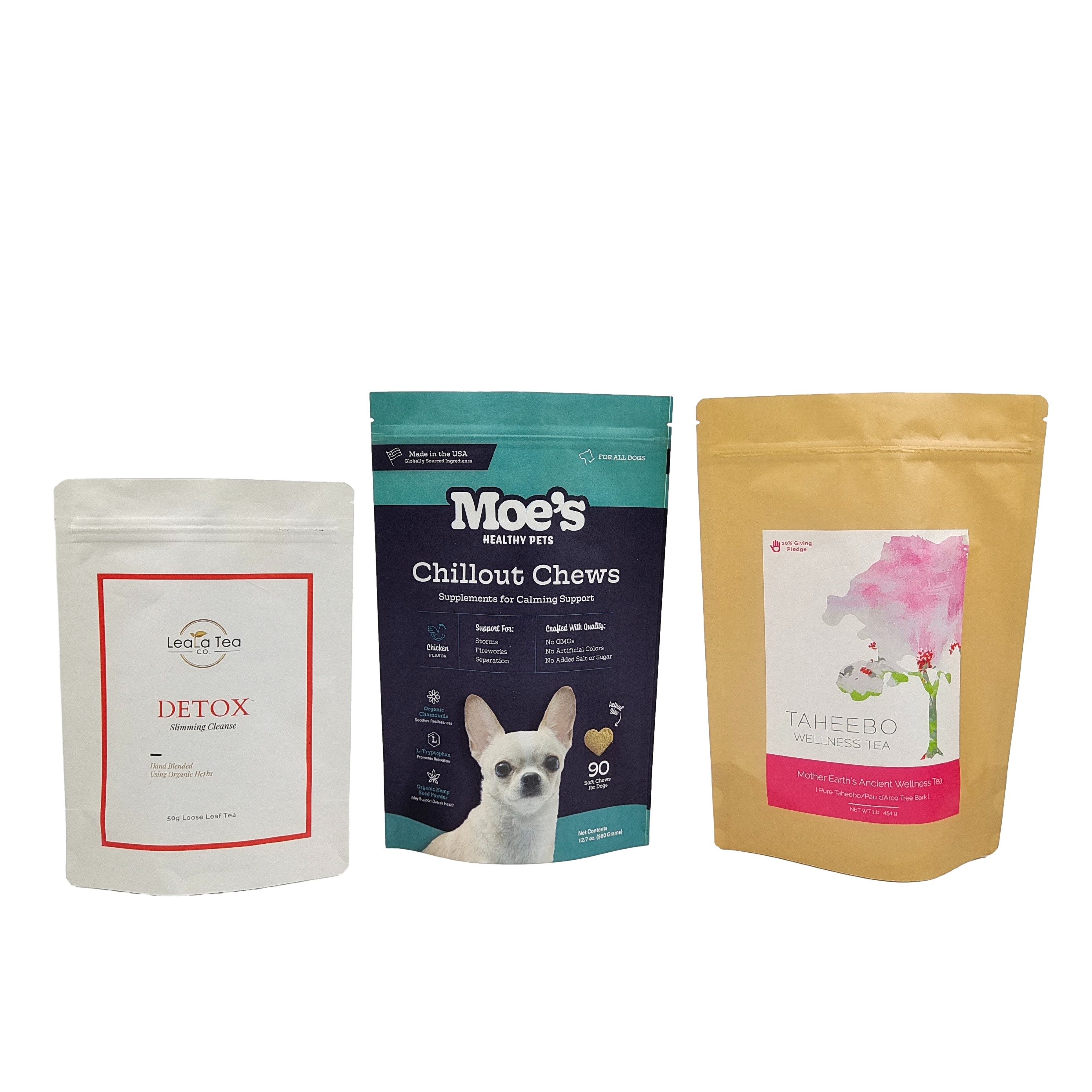 أكياس زيبلوك مقطعة خصيصًا قابلة للتحلل الحيوي من ورق الألومنيوم قابلة لإعادة إغلاق الصف الغذائي حبوب القهوة والشاي والمكسرات وجبة خفيفة