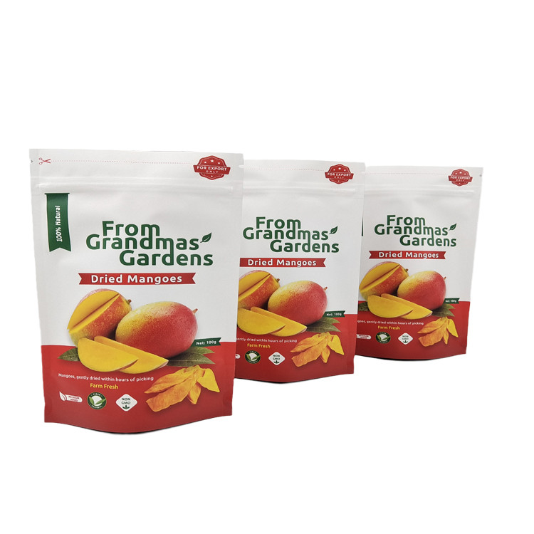 كيس ورق الكرافت القائم حسب الطلب للفاكهة المجففة من المانجو