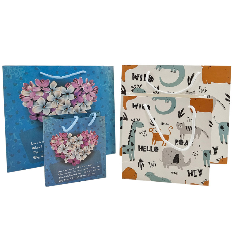 تخصيص التعبئة والتغليف الورقية كيس الكرافت عالية الجودة كيس التسوق قابلة للتحلل الحيوي