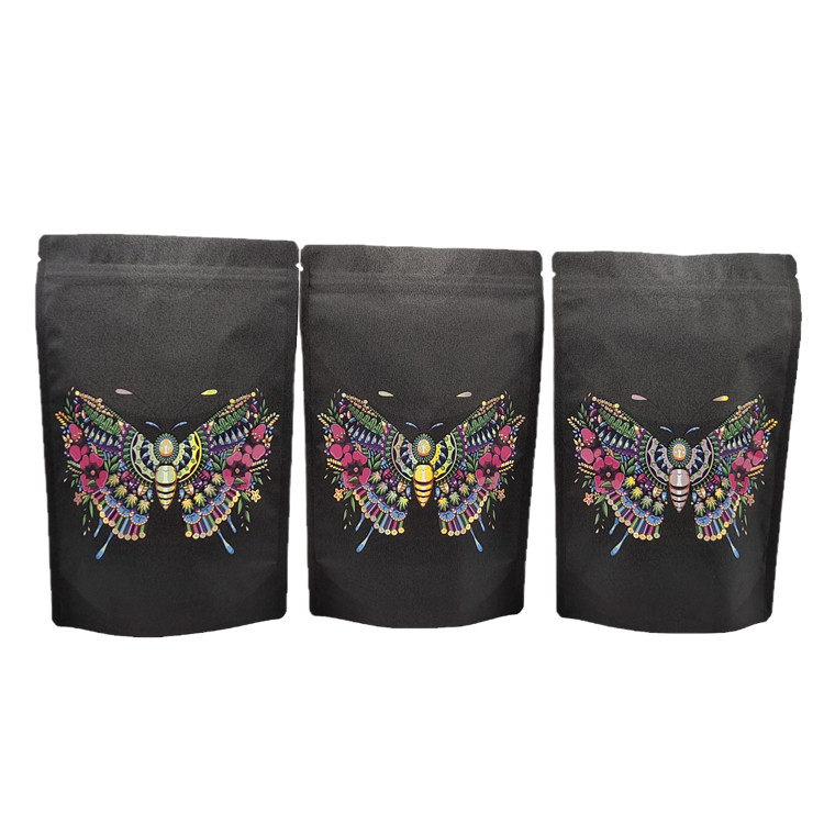 بيع بالجملة حقيبة تعبئة من ورق الكرافت الصديقة للبيئة مع حقائب مايلار قابلة لإعادة إغلاق بقعة الأشعة فوق البنفسجية لمسحوق بروتين التوابل