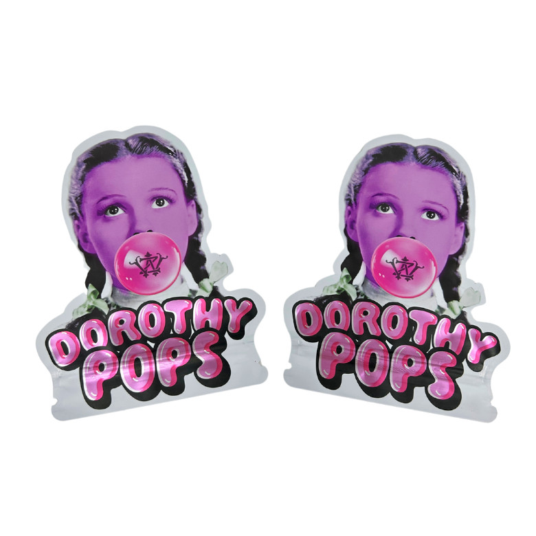 إعادة تدوير خاصة مخصصة الشكل قطع 7 14 28g العلكة الصفيحة الألومنيوم ضد الأطفال الحلوى كيس مايلر