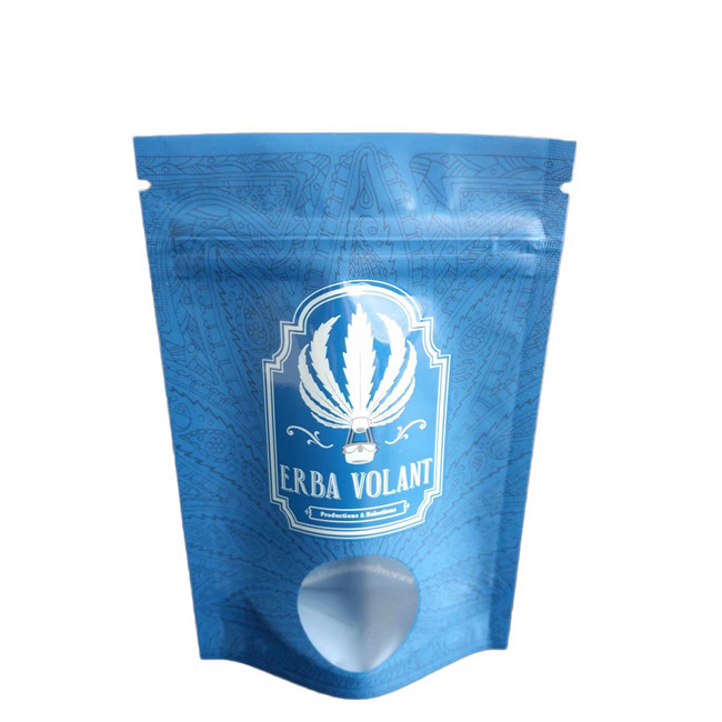 حقيبة مضادة للرائحة بقعة UV نافذة لامعة 3.5g CBD حقائب تغليف الزهور مع السحاب