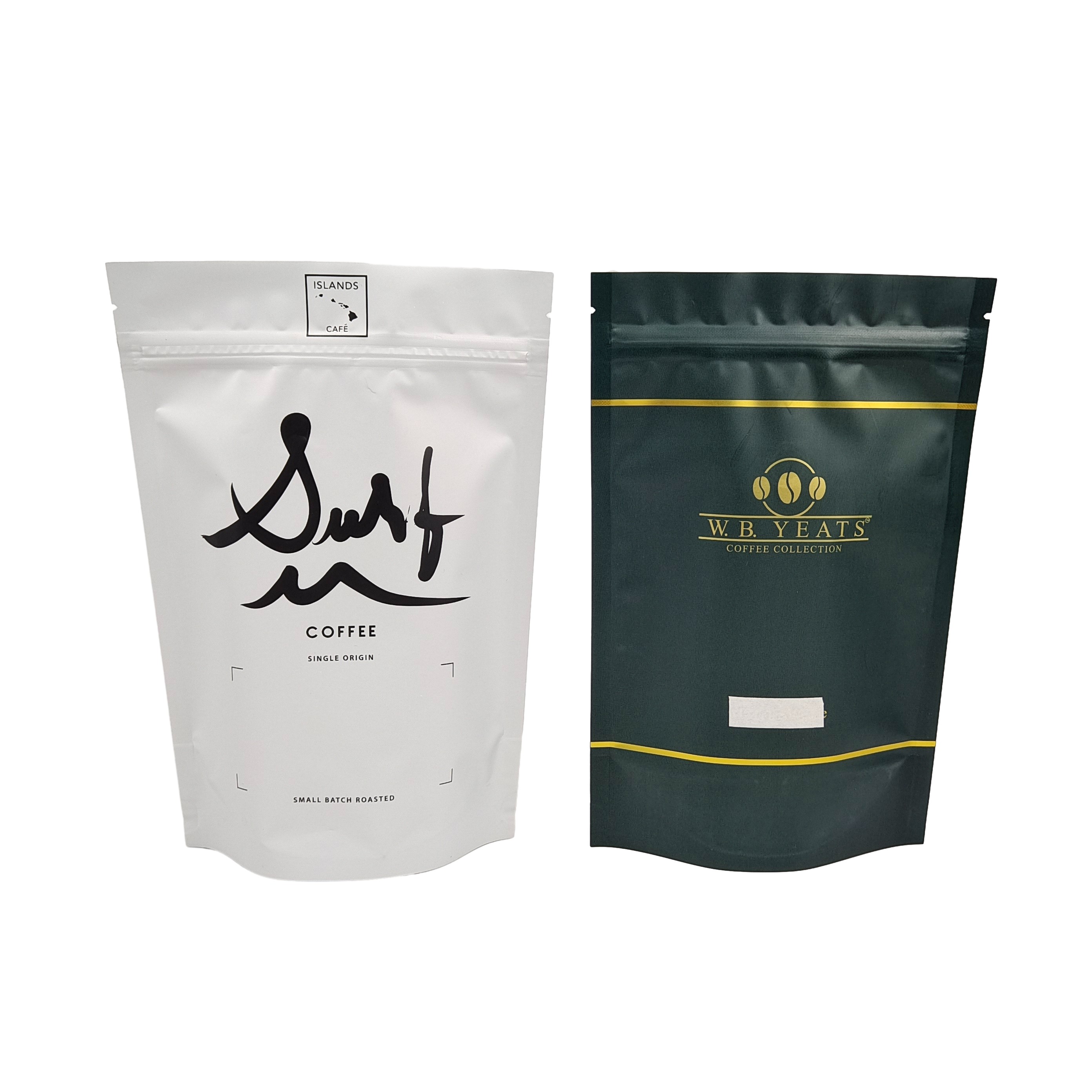 100 غرام 200 غرام حبوب القهوة المخصصة حقائب زيبلوك قابلة لإعادة الإغلاق حقائب القهوة من ورق الألومنيوم غير المتلون مع الصمامات