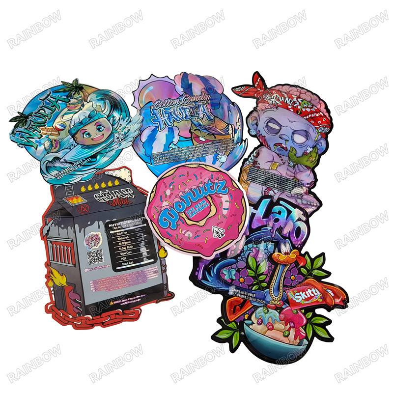 أكياس مقطعة مرسومة مع سحاب مضاد للأطفال ومتانة طويلة الأمد لتصميم الطباعة