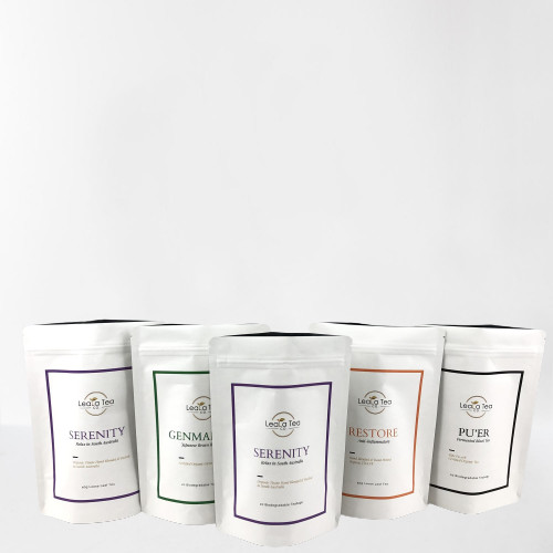 الحقائب القائمة القائمة القابلة لإعادة الإغلاق مع الشعار المخصص لتعبئة أكياس الشاي المجفف