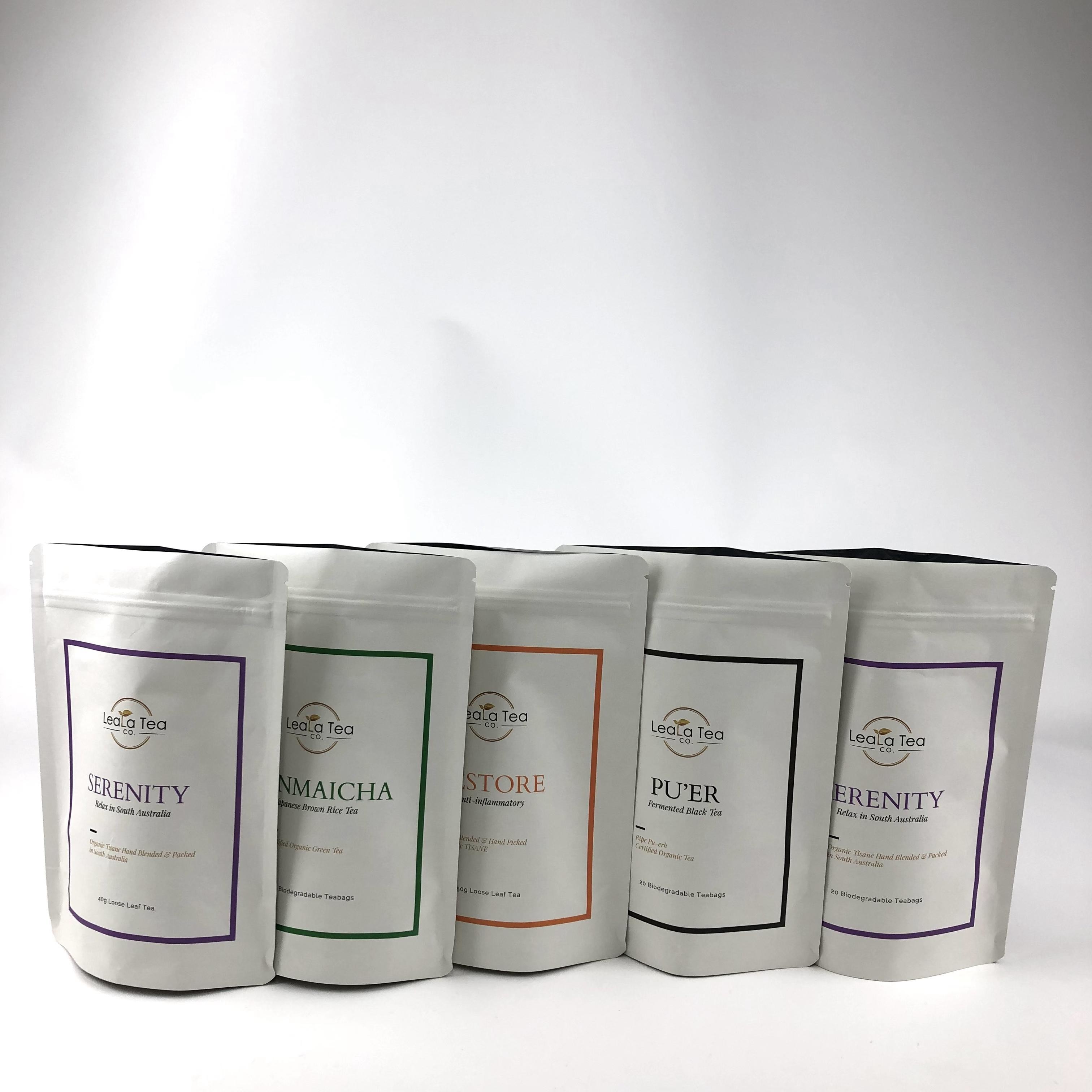 طريقة شحن قابلة للتفاوض وصمام إزالة الغازات كيس الورق الكرافت أكياس الشاي