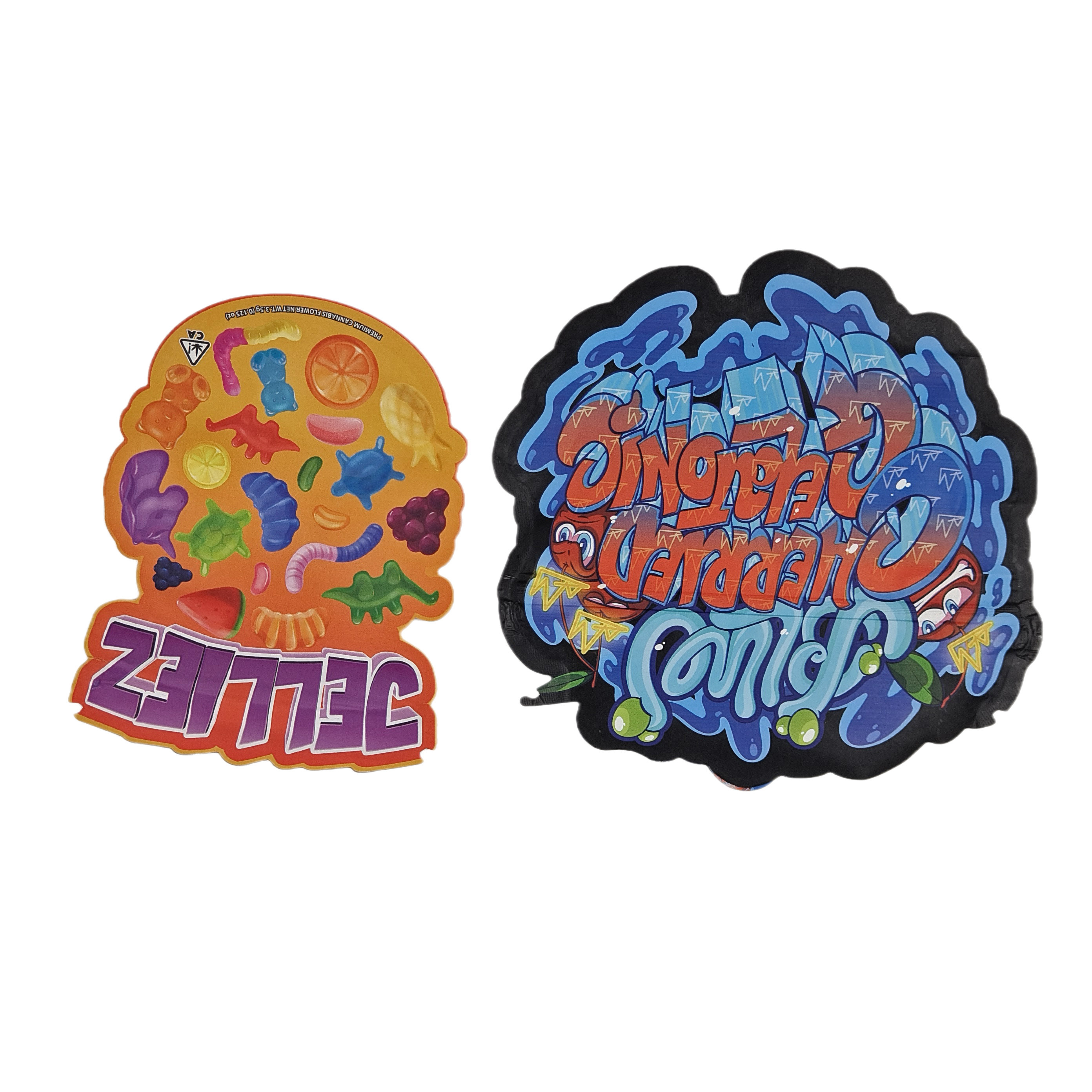 طباعة مخصصة للمس الناعم هولوغرافية القطع غير منتظم الشكل الخاص البلاستيكية سحاب مايلر كيس التعبئة الغذائية