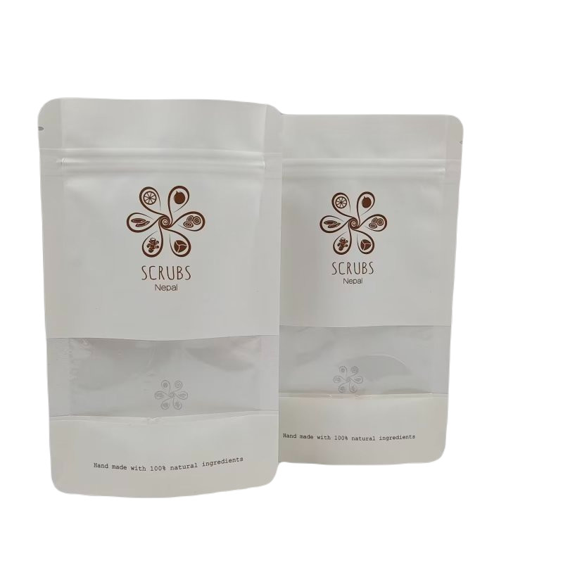 نافذة واضحة من البلاستيك أكياس الزيبر الوقوف كيس ورقية مطلية الطباعة الرقمية