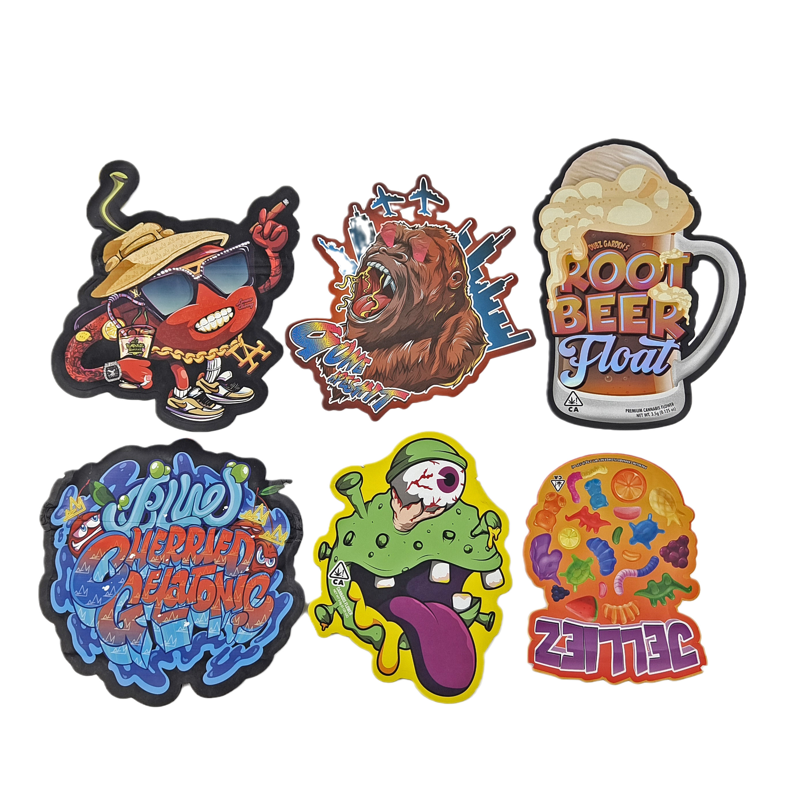 عازلة على الرائحة المطبوعة خصيصاً 3.5g خاصة شكل غير منتظم الغذاء التعبئة والتغليف