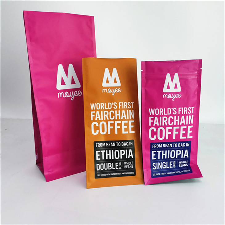 أكياس التعبئة المعدة حسب الطلب من الألومنيوم المقاومة للرائحة للطبق الغذائي لحبوب القهوة لـ 250G 500G 1KG