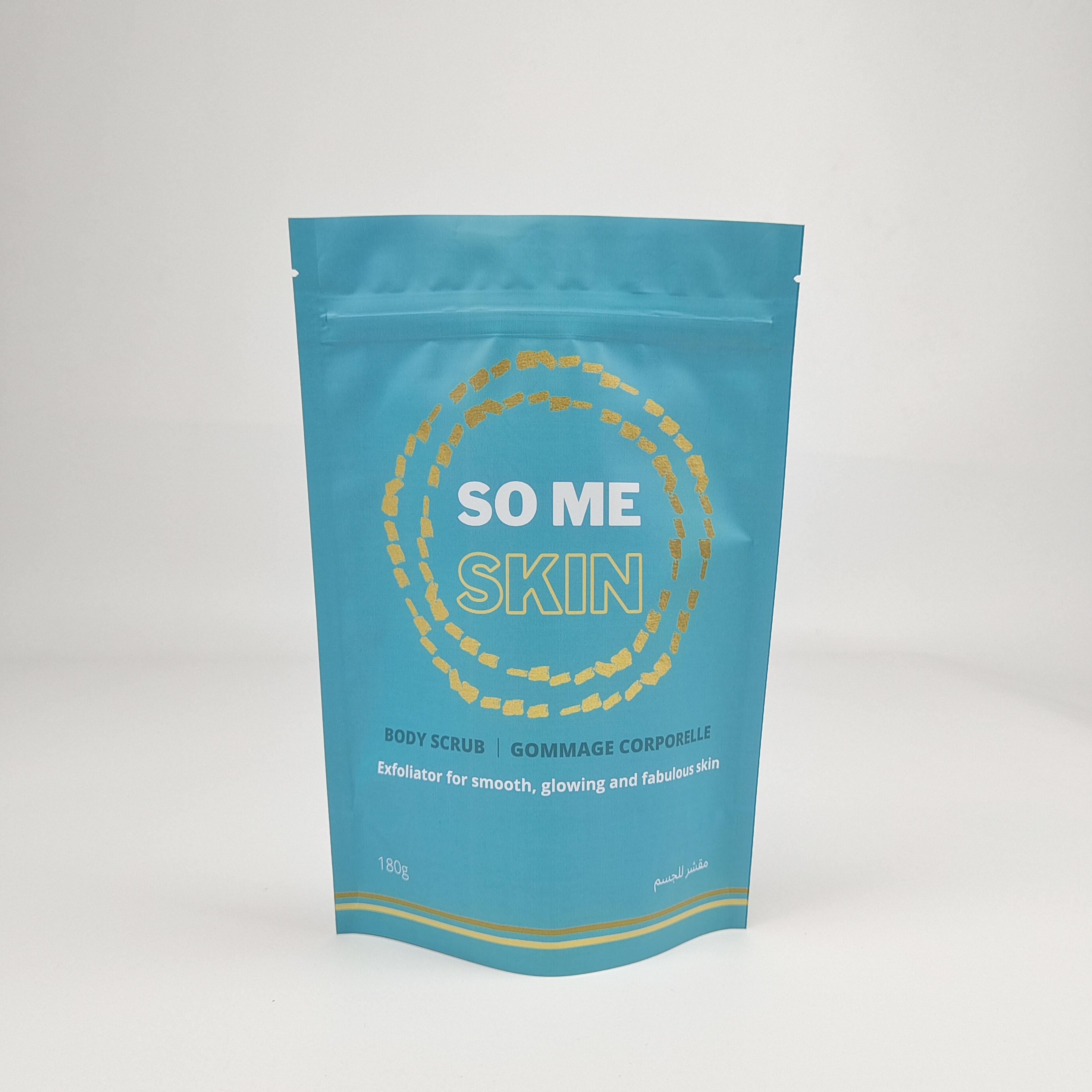 أوراق الألومنيوم المعدنية قابلة لإعادة الاستخدام ملح الحمام الوقوف حقائب السحب الجسم المكنسة الكبيرة حقيبة التعبئة لقنبلة الحمام