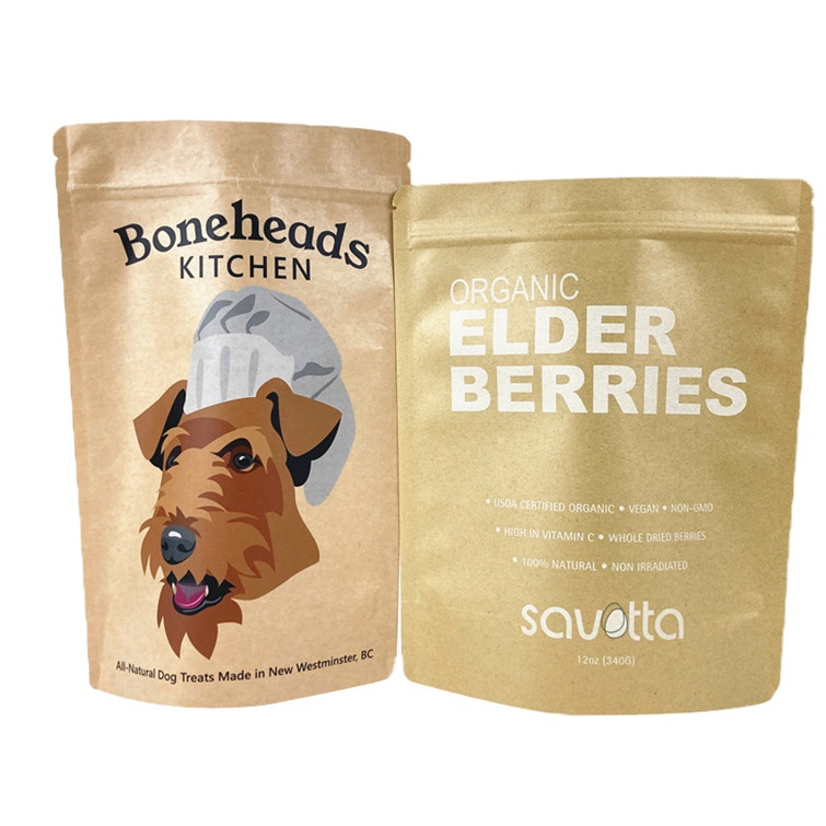 الطباعة الرقمية شعار مخصص أكياس ورق الكرافت البيضاء للمنجو البودر المكسرات طعام الحيوانات الأليفة الحيوية قابلة للتحلل ضد الرائحة الورق