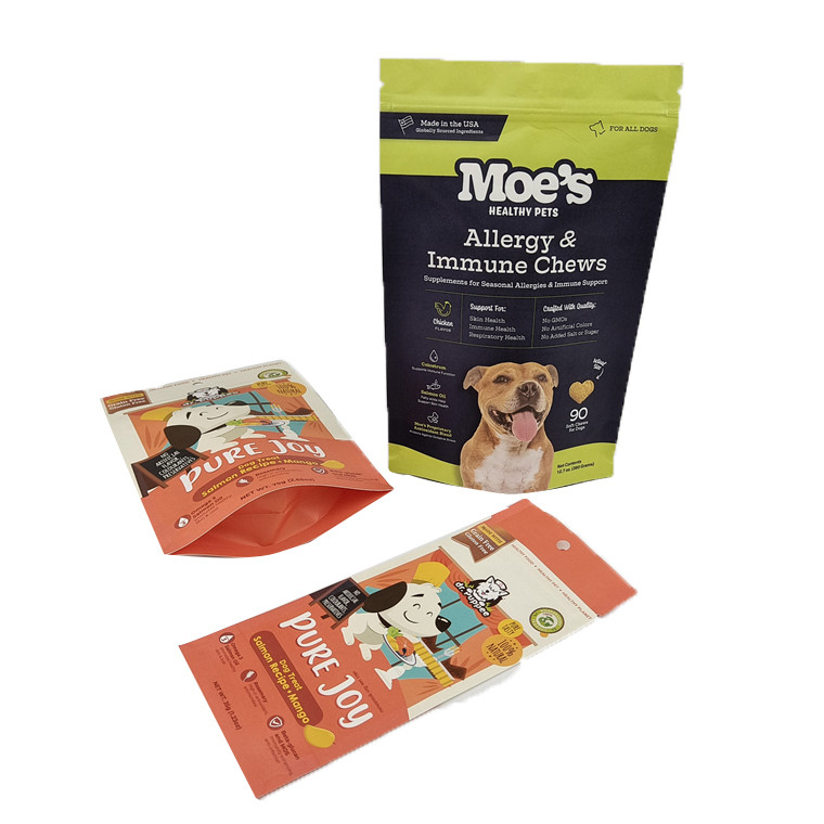 الورق الكرافت الأبيض المخصص الصديق للبيئة حبوب المانجو المسحوقة المكسرات طعام الحيوانات الأليفة السحب الحيوي القابل للتحلل كيس التعبئة الورقية مضادة للرائحة