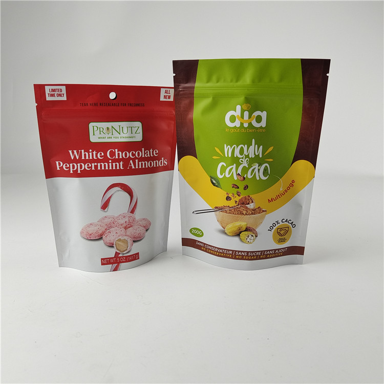 الطباعة الرقمية عالية الجودة المخصصة PE القابلة لإعادة الاستخدام حقيبة السحاب البلاستيكي الوقوف كيس مايلر