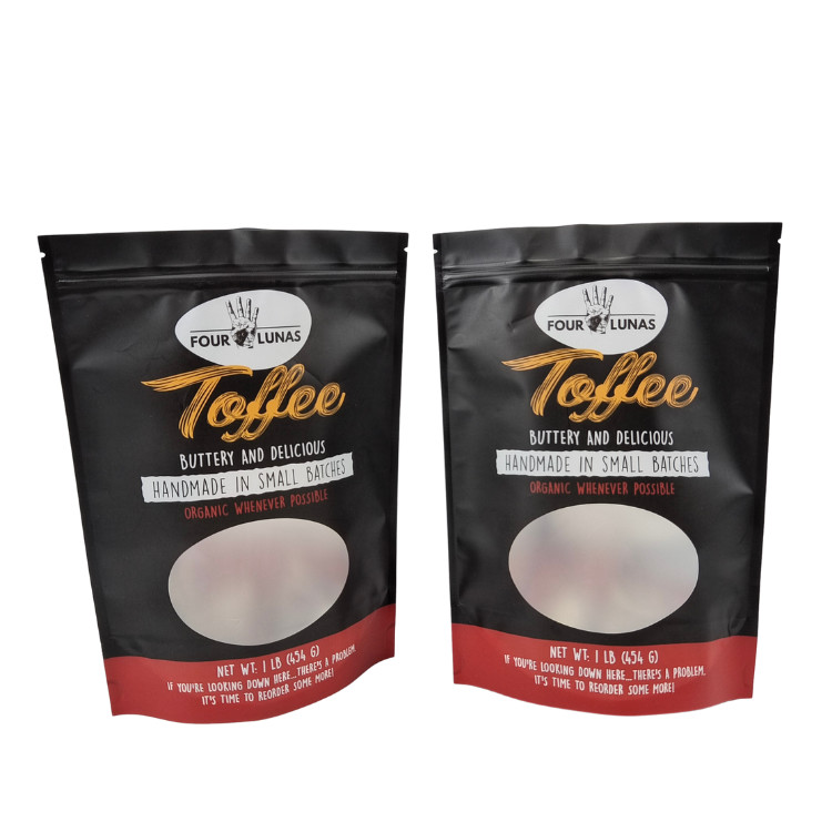 ميزة الشق الممزق كيس غذاء الحيوانات الأليفة مع تصميم شفاف وإغلاق سحاب