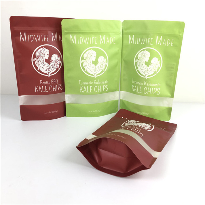 تغليف الأغذية كيس بلاستيكي مسطح مع سحاب الألومنيوم مع سحاب