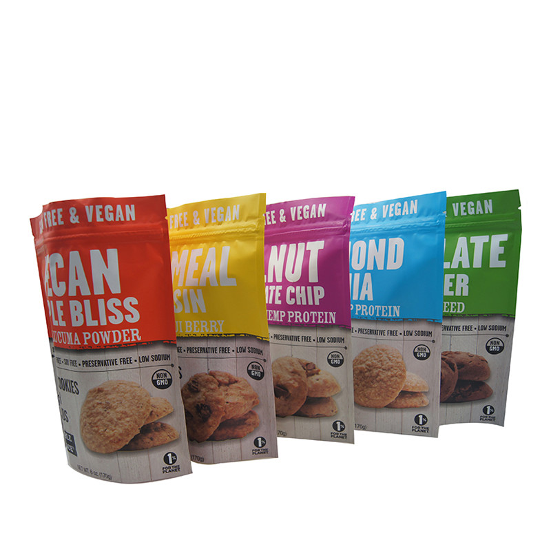 الوقوف الحقائب حقيبة سستة الحقائب البلاستيكية للحصول على رقاقة الشوكولاته بسكويت البسكويت