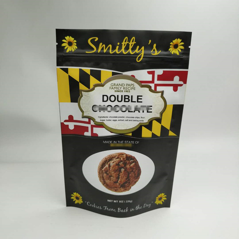 Stand Up Snack Bag تغليف ثلاثة الجانبية ختم جولة ركن مع سحاب