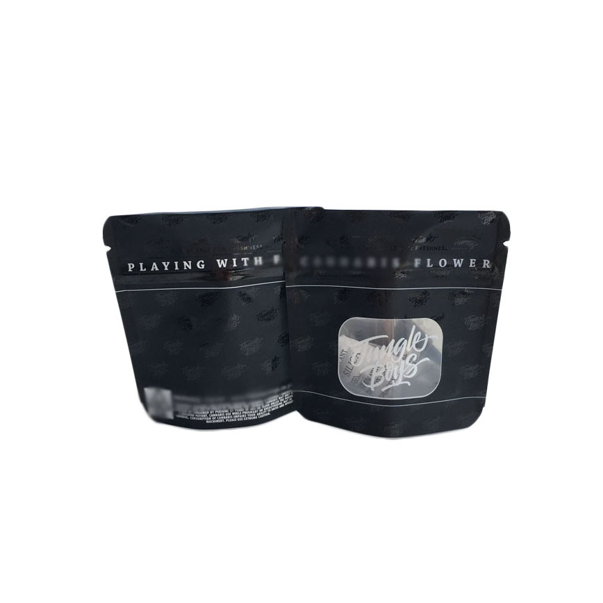 ماتي الأسود الحقائب البلاستيكية السطحية التعبئة والتغليف بقعة الأشعة فوق البنفسجية شفاف النافذة الأمامية