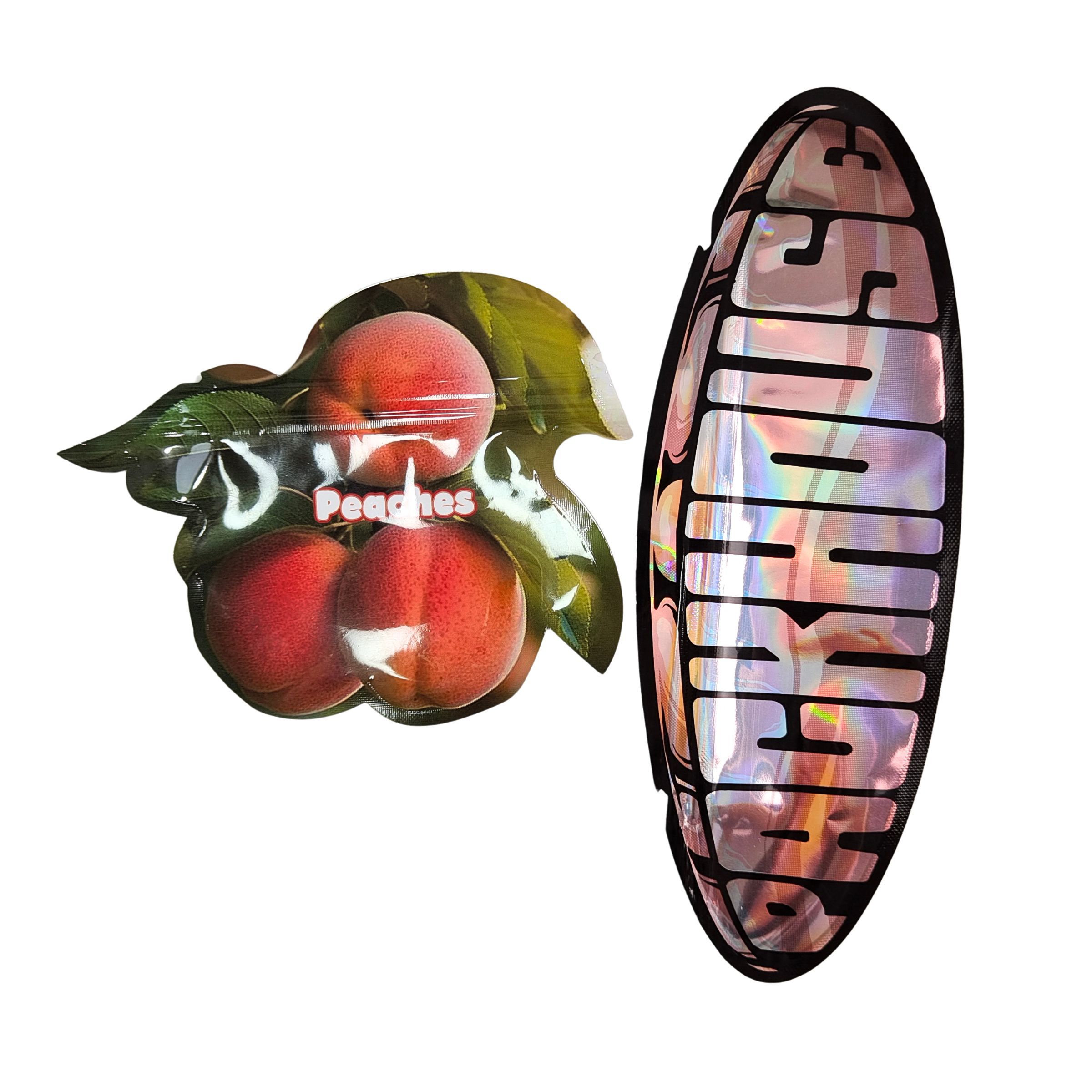 داخل أكياس مايلر مطبوعة عشب تبغ صالح للأكل علكة كوكيز تغليف أكياس بلاستيكية لامعة قابلة للحرارة شكل خاص