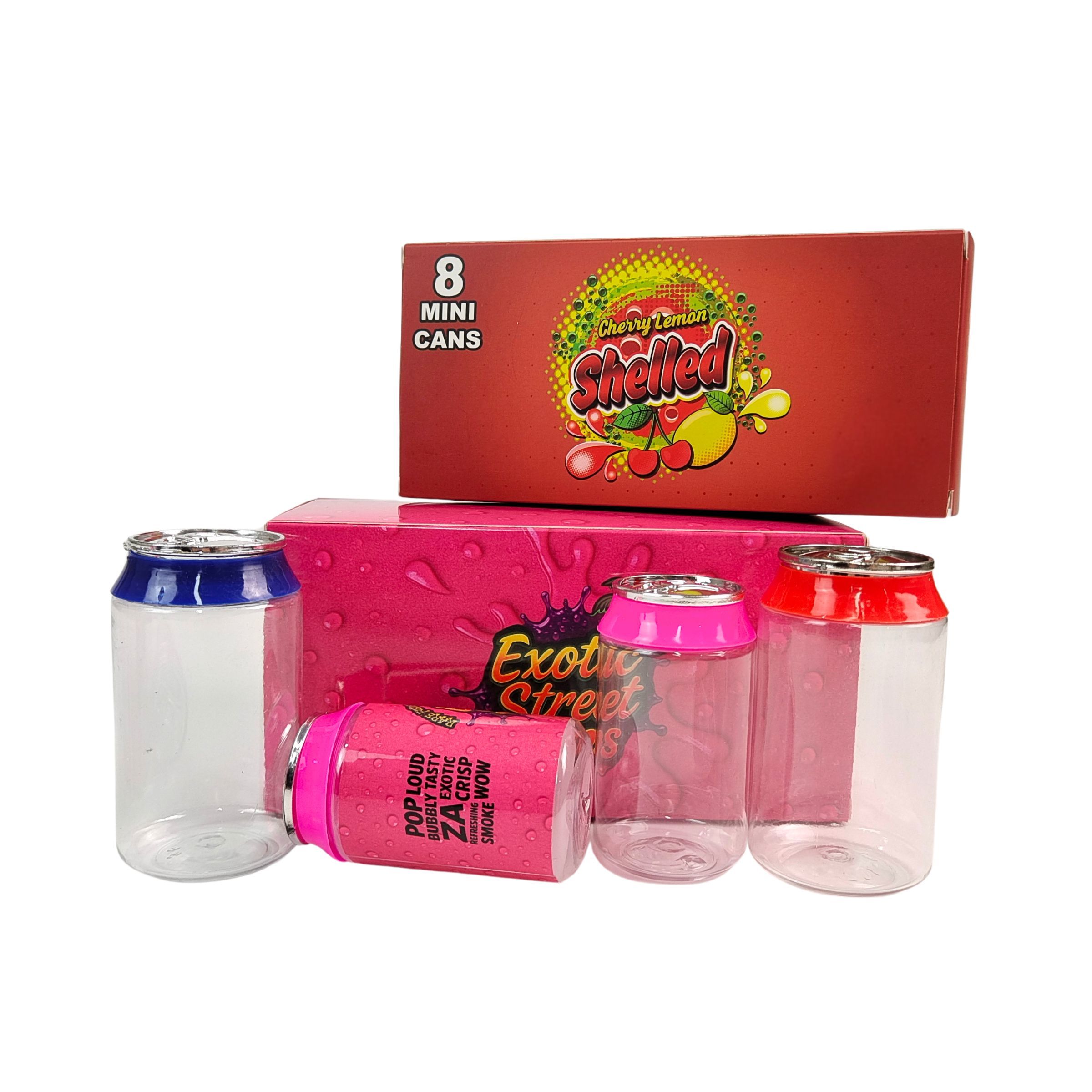 الملصق المخصص البلاستيكية الواضحة 3.5g و 7g قنينة بي تي مع الغطاء المسمار الألومنيوم للسكر الحلوى البسكويت الغذاء التغليف أوراق عرض صناديق