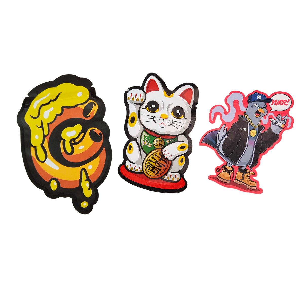 3 أغطية جانبية مقاومة للأطفال كيس مايلر هولوغرافي كيس التعبئة الخفيفة من الألومنيوم