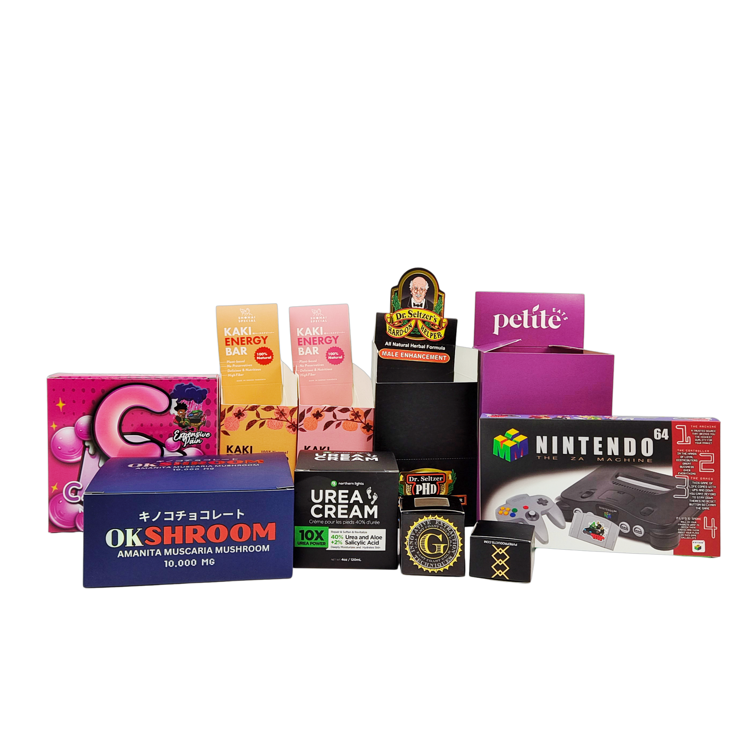 صندوق ورق كرافت قابل للطي مخصص مع ورق مقوى 350 جرام لعرض العداد بالتجزئة