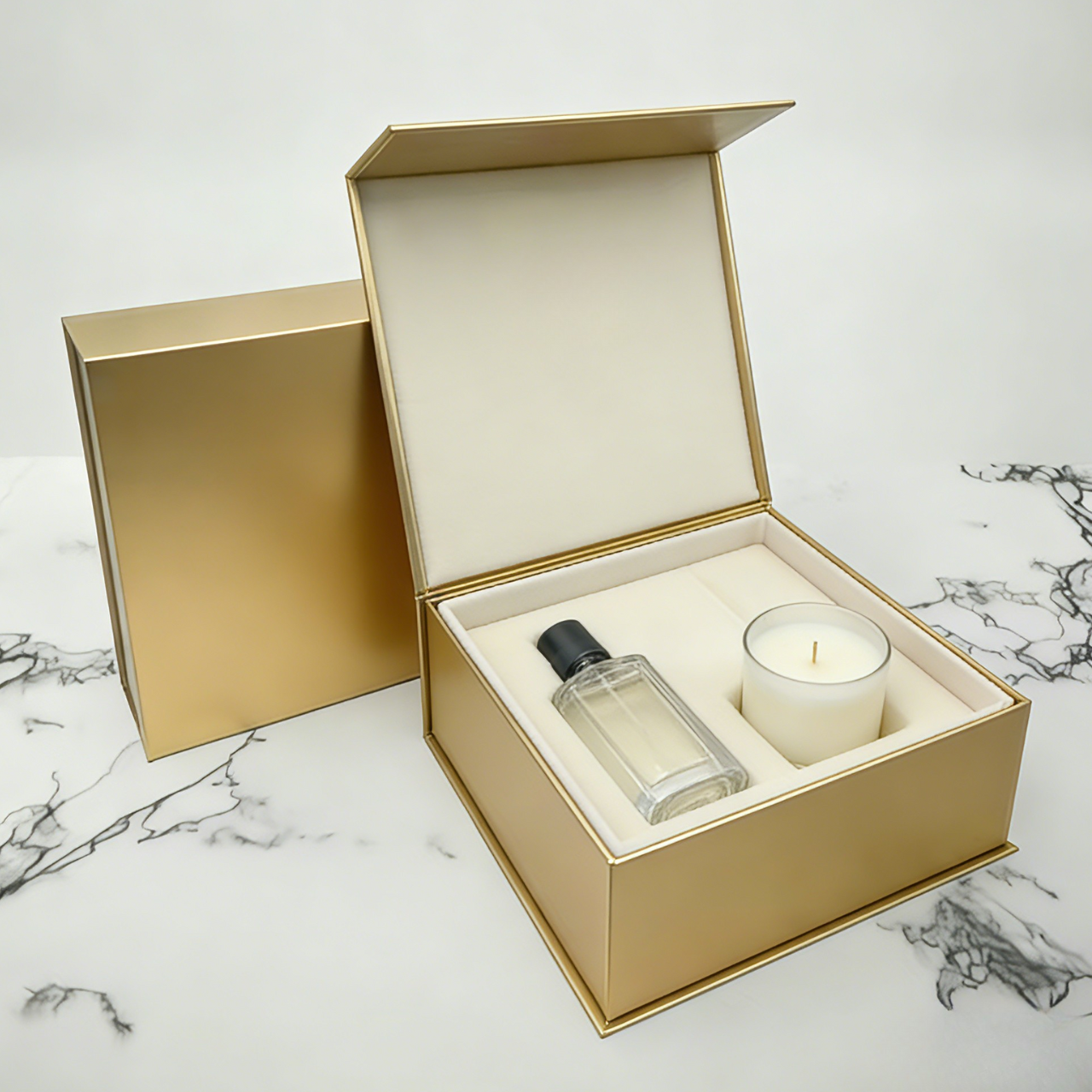 شعار مخصص فخم كبير من الورق المقوى المتحلل المضغوط المغناطيسي مغلق قابلة للطي حزمة للتغليف التجميلي