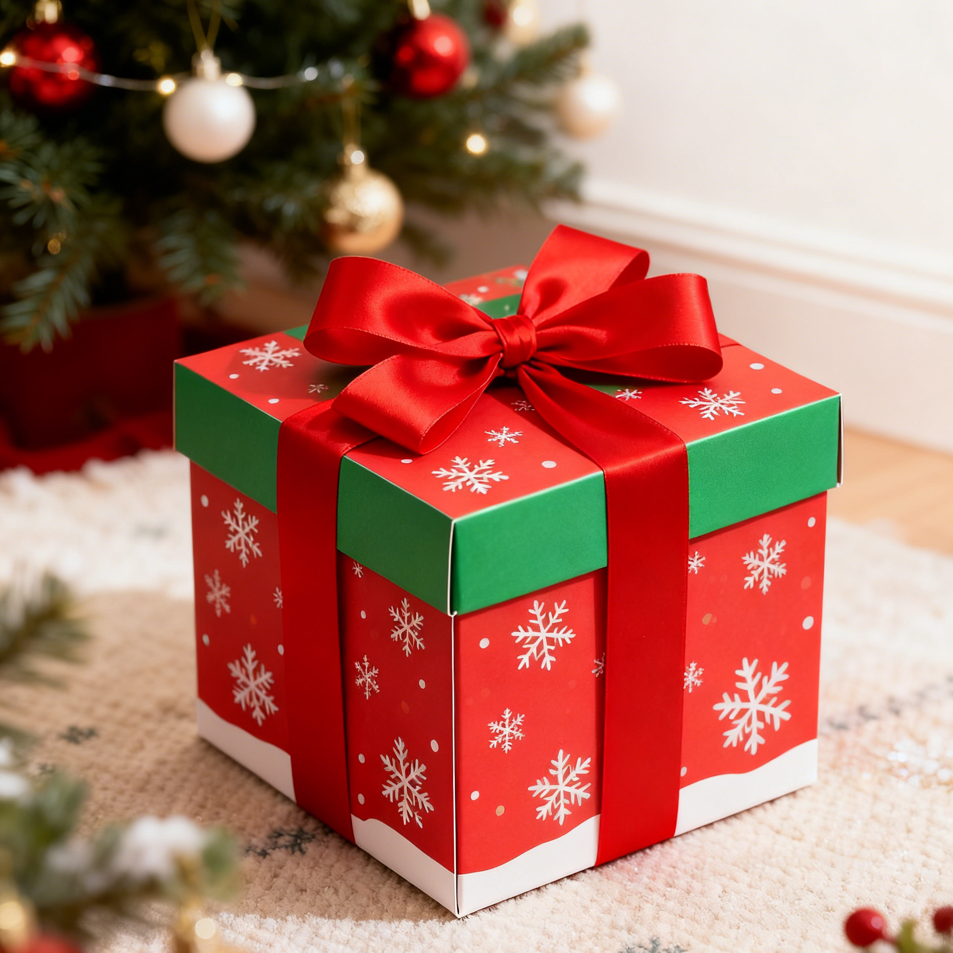 صناديق هدايا مستطيلة قابلة للتحلل البيولوجي قابلة للثنائة قابلة للطي غطاء الشريط فوق البنفسجي غطاء متطابق خصيص عيد الميلاد كريسمس صندوق هدايا