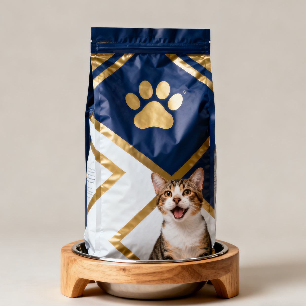 أكياس مايلر لتغليف أغذية الحيوانات الأليفة القابلة للتحلل الحيوي المخصصة، كيس بسحاب جانبي مع صمام، طعام للكلاب والقطط والحيوانات الأليفة