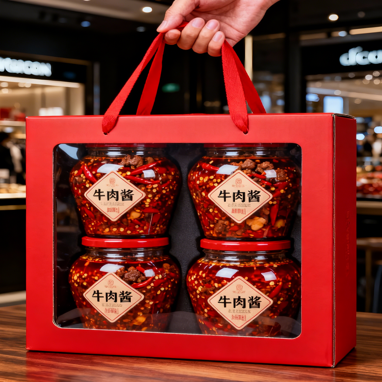 علبة ورقية هدية محمولة مخصصة مع نافذة شفافة علبة هدية حفلة الحلوى الكعك الكعك علبة علبة ورق مع مقبض