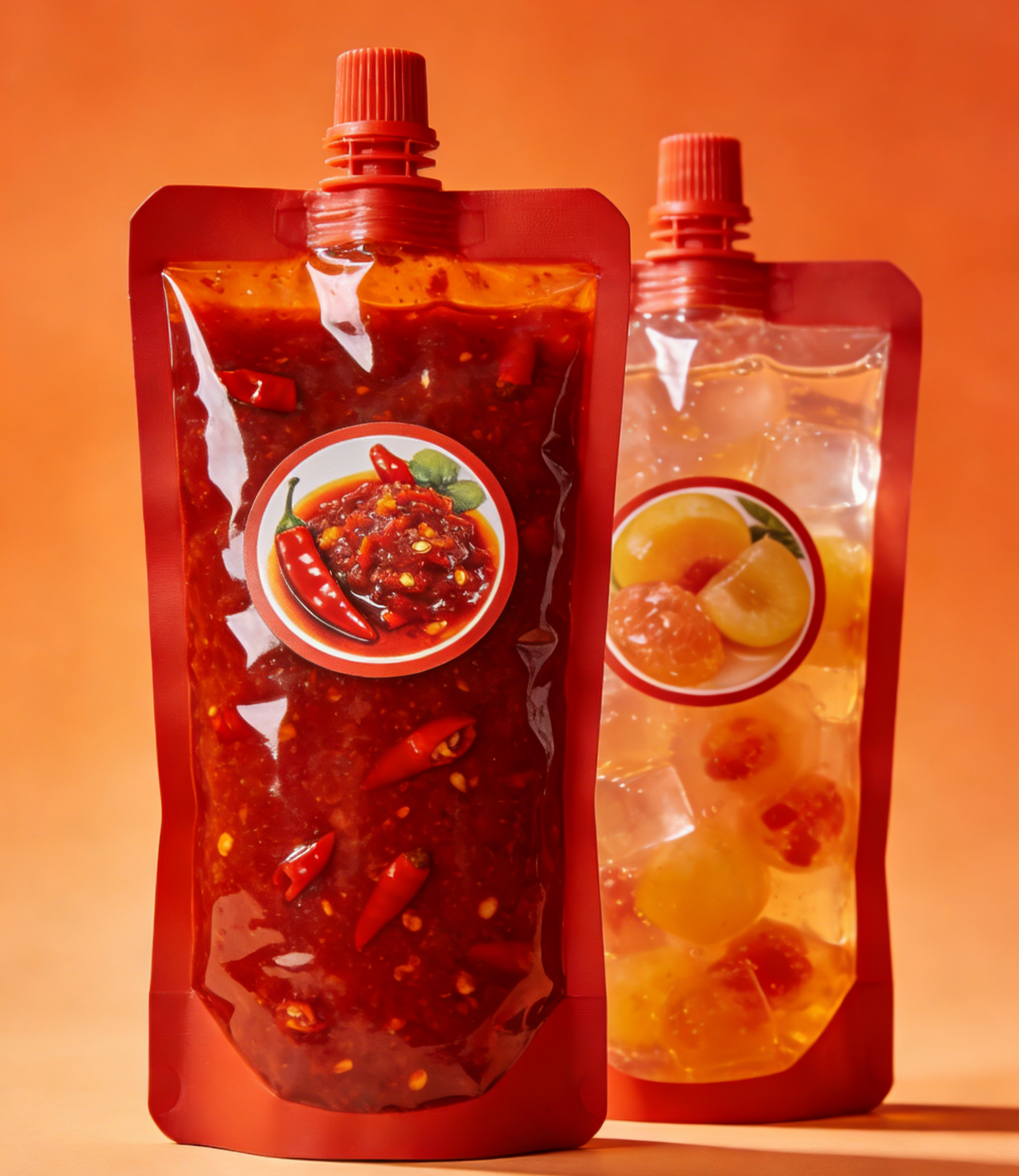 مانعة للتسرب صنبور Pouch150ml 200ml 300ml دوق-باي الغذاء الصف صلصة الفلفل الحار هلام عصير الطفل الغذاء حقيبة الوقوف صنبور الحقيبة