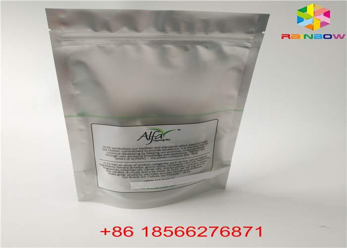 لامعة الفضة الوقوف الحقيبة الحقيبة الألومنيوم احباط كيس واضح المواد البلاستيكية