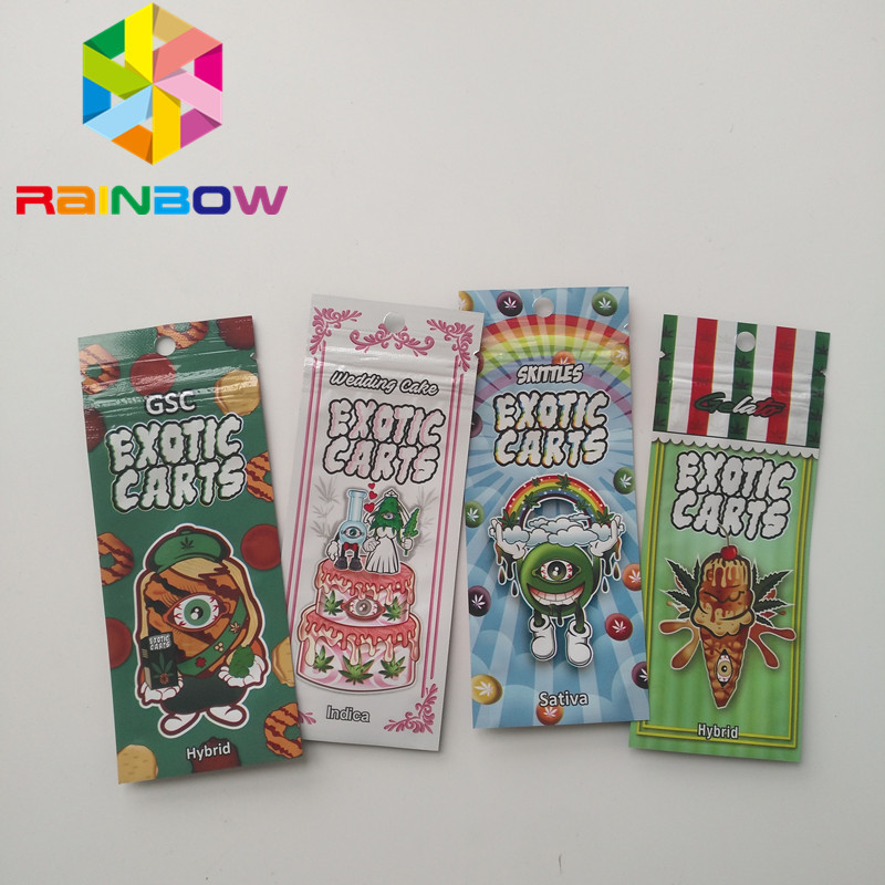 خرطوشة Vape خرطوشة الحقائب البلاستيكية التعبئة والتغليف Ziplock Cbd Oil Exotic Carts