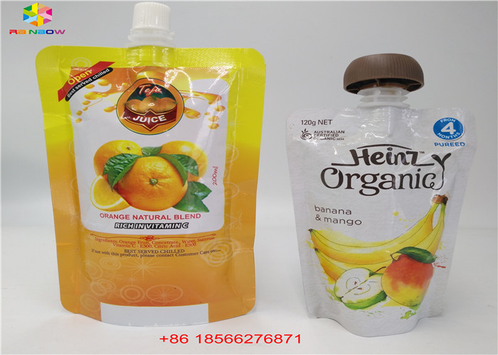 أكياس السوائل القابلة لإعادة الاستخدام ، وحقائب الوقوف مع غطاء Doypack Foil Spout Spout