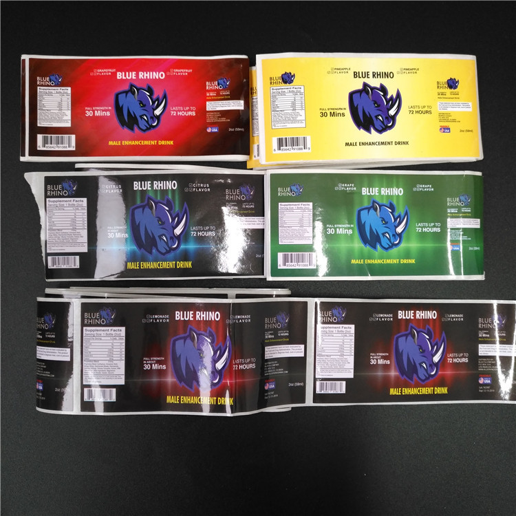 PVC شفافة انكماش كم تسميات الباركود لامع المعدنية للحصول على مربع / زجاجة حبوب منع الحمل