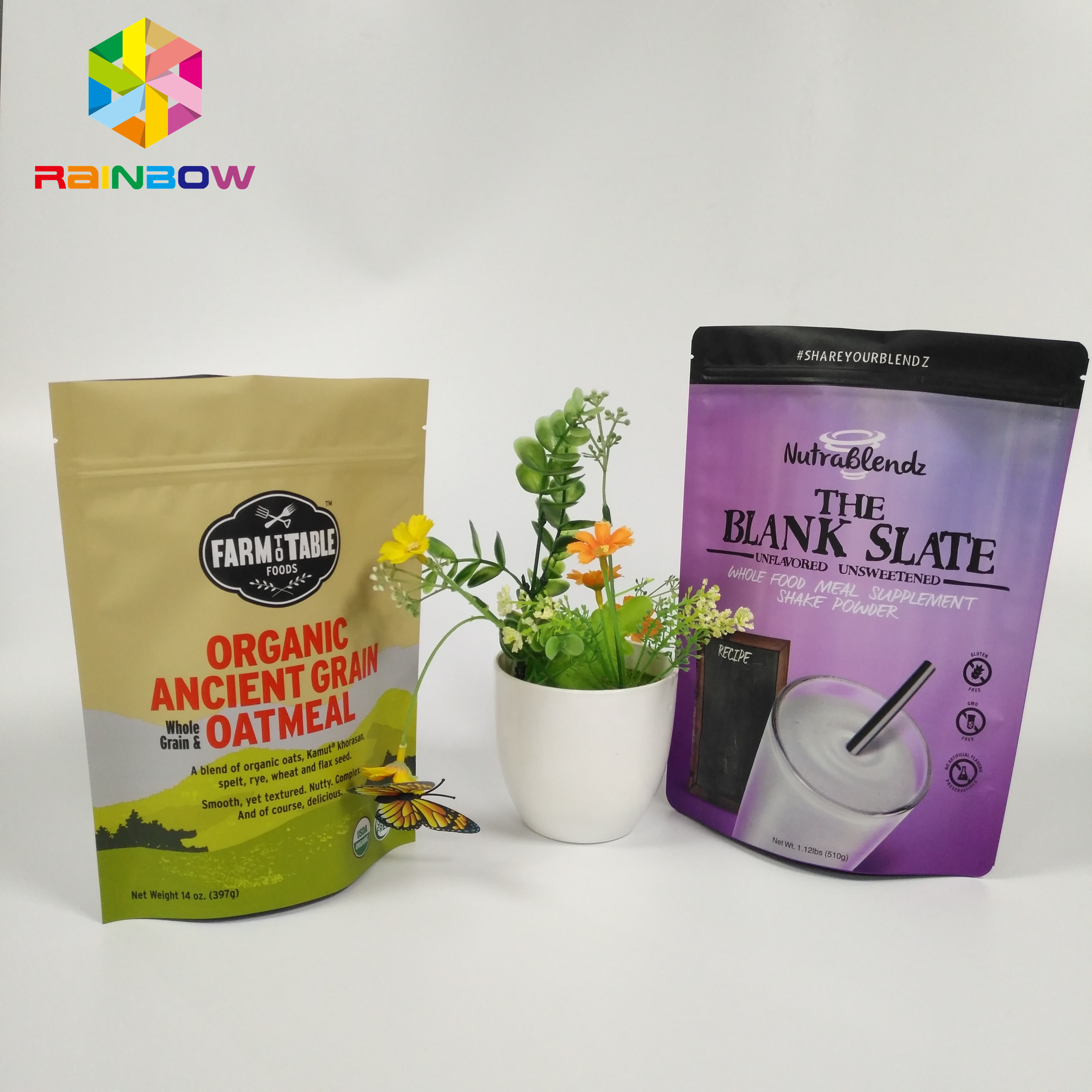 حقيبة الوجبات الخفيفة القابلة لإعادة التعبئة والتغليف رقائق الألومنيوم الوقوف الحقيبة دوق-باي الرمز البريدي