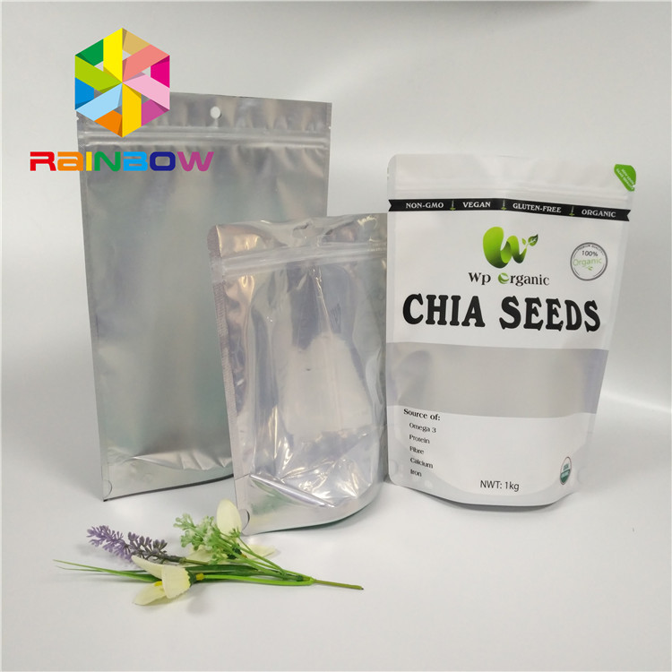 الجملة الغذاء الصف الألومنيوم احباط الوقوف حقيبة زيبلوك مع النافذة الأمامية واضحة للبذور / تغليف الفواكه المجففة
