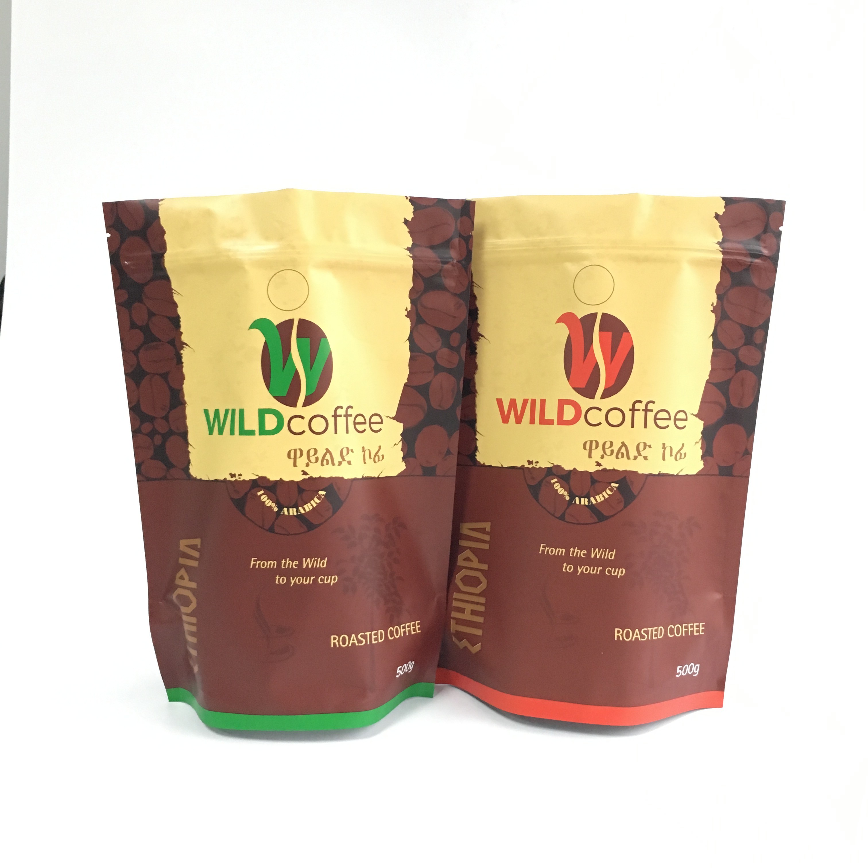 كيس القهوة المطبوعة مخصص الرمز البريدي الألومنيوم احباط القهوة البلاستيكية التعبئة دوق-بايك الوقوف ثلاثة الجانب ختم الحقيبة