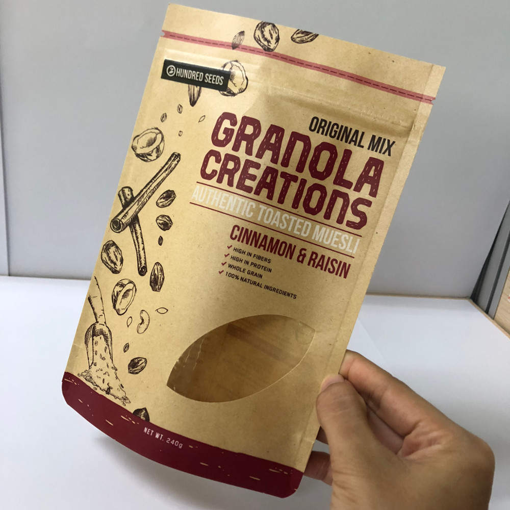 حبوب البن تغليف أكياس الورق حسب الطلب 120-180 سماكة هيئة التصنيع العسكري مع طباعة الشعار