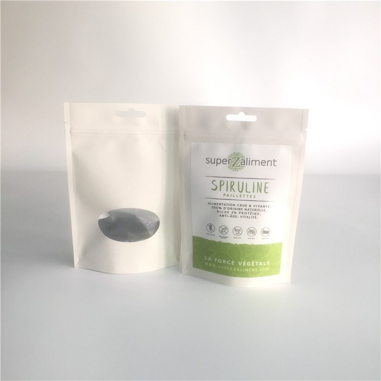 أكياس الورق مخصصة الأغلاق الوقوف الحقائب الحفر الطباعة مع نافذة واضحة